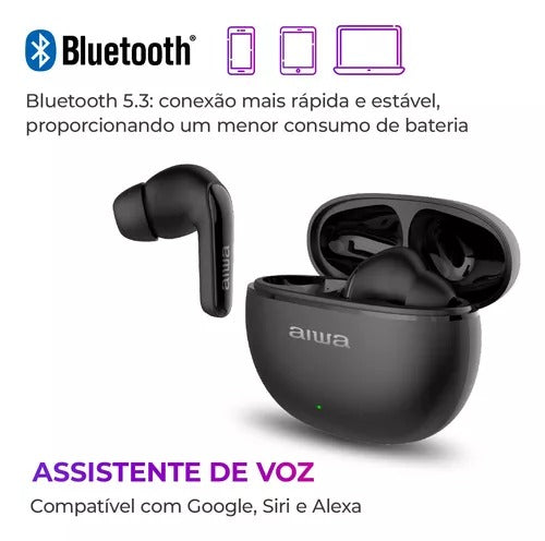 Fone De Ouvido Eardbud Aiwa Ws-eb-04-b Bluetooth Ipx4 Anc Fone De Ouvido Eardbud Aiwa Ws-eb-04-b Bluetooth Ipx4 Anc